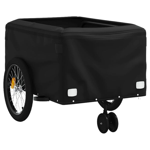 vidaXL Bike Trailer Black and Orange 45 kg Iron
