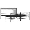 vidaXL Metal Bed Frame without Mattress with Footboard Black 150x200cm