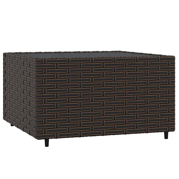 vidaXL 4 Piece Garden Lounge Set with Cushions Brown Poly Rattan