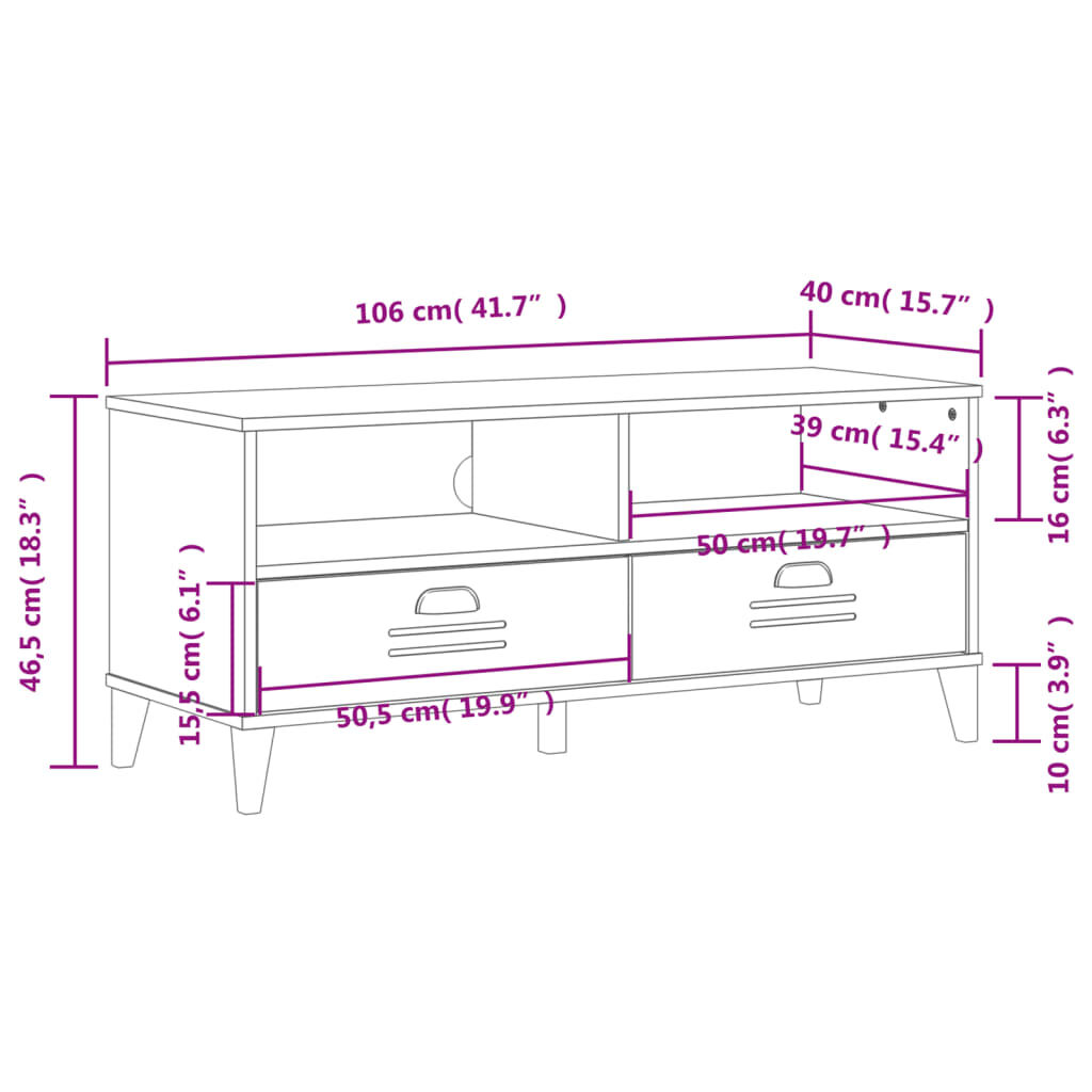 vidaXL TV Cabinet VIKEN White Engineered Wood