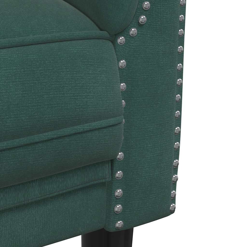 vidaXL Sofa 2-Seater Dark Green Velvet