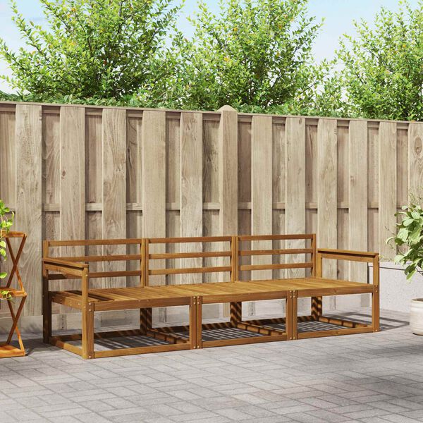 vidaXL Outdoor Sofa Set with Cushion 3 pcs Natural and Anthracite