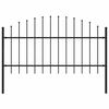 vidaXL Garden Fence with Spear Top Steel 181x125 cm Black