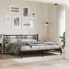 vidaXL Metal Bed Frame without Mattress with Headboard Black 193x203cm