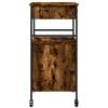 vidaXL Kitchen Trolley Smoked Oak 56x43x89.5 cm Engineered Wood