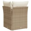 vidaXL Garden Sofa Corner with Cushions Beige Poly Rattan