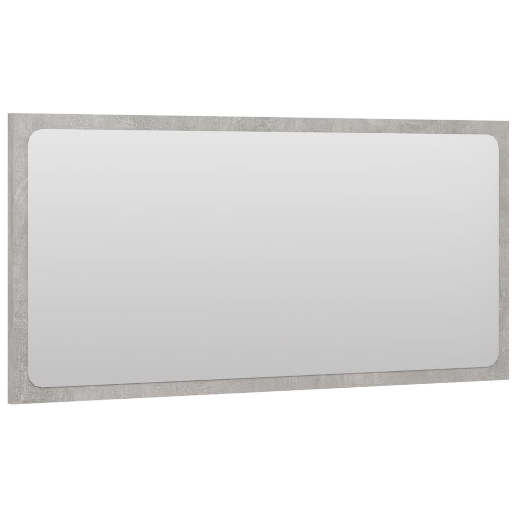 vidaXL Bathroom Mirror Concrete Grey 80x1.5x37 cm Engineered Wood