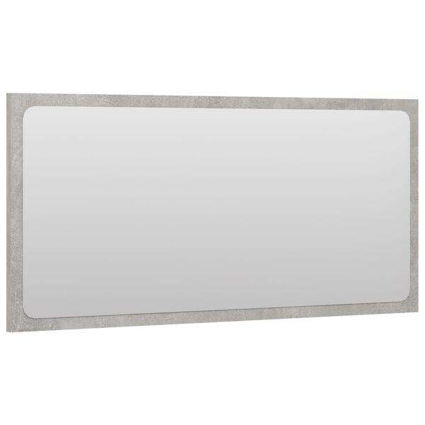 vidaXL Bathroom Mirror Concrete Grey 80x1.5x37 cm Engineered Wood