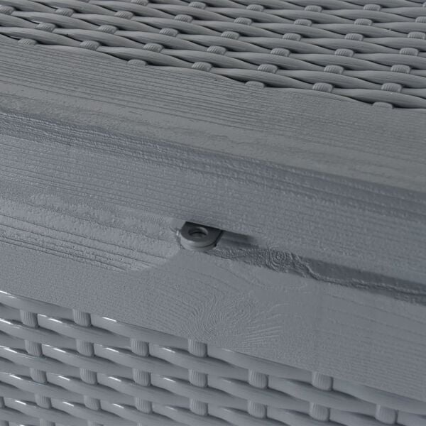 vidaXL Garden Storage Box Grey PP Rattan 180 L