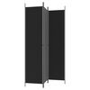 vidaXL 3-Panel Room Divider Black 150x220 cm Fabric