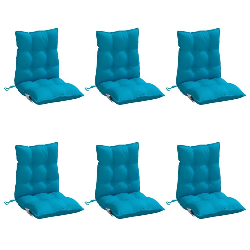 vidaXL Lowback Chair Cushions 6 pcs Light Blue Oxford Fabric