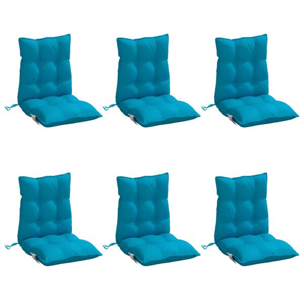 vidaXL Lowback Chair Cushions 6 pcs Light Blue Oxford Fabric