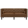 vidaXL Chesterfield Sofa with Bolsters 2-Seater Brown Faux Suede Leather