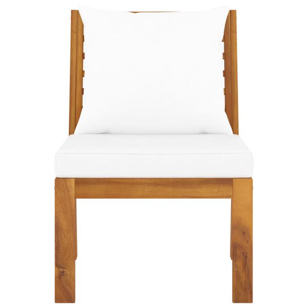 vidaXL 3 Piece Garden Lounge Set with Cream Cushion Solid Acacia Wood