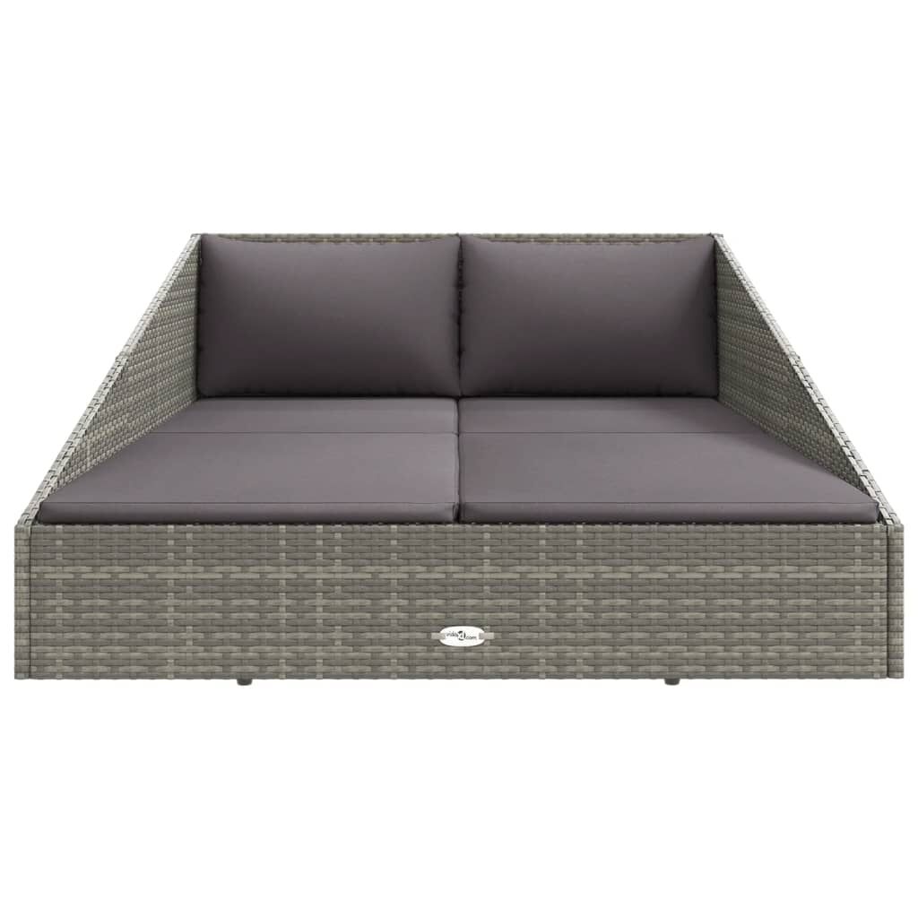 vidaXL Garden Bed Grey 110x200 cm Poly Rattan