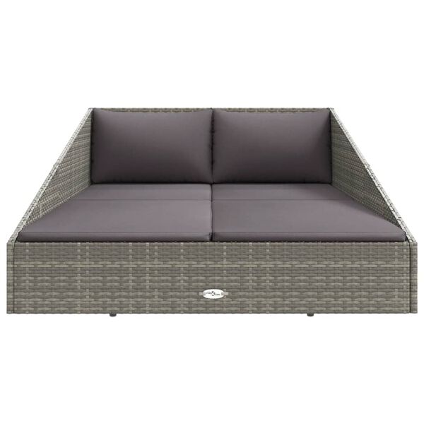 vidaXL Garden Bed Grey 110x200 cm Poly Rattan