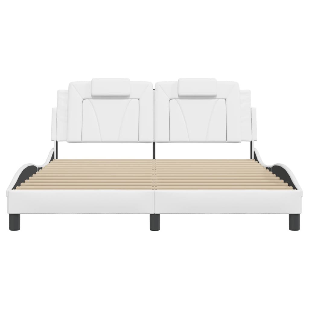 vidaXL Bed Frame without Mattress White 152x203 cm Faux Leather