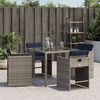 vidaXL Garden Chairs with Cushions 4 pcs Grey Poly Rattan