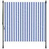 vidaXL Outdoor Roller Blind Blue and White 150x270 cm Fabric&Steel