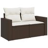 vidaXL 6 Piece Garden Sofa Set with Cushions Brown Poly Rattan