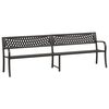 vidaXL Twin Garden Bench Black 237 cm Steel