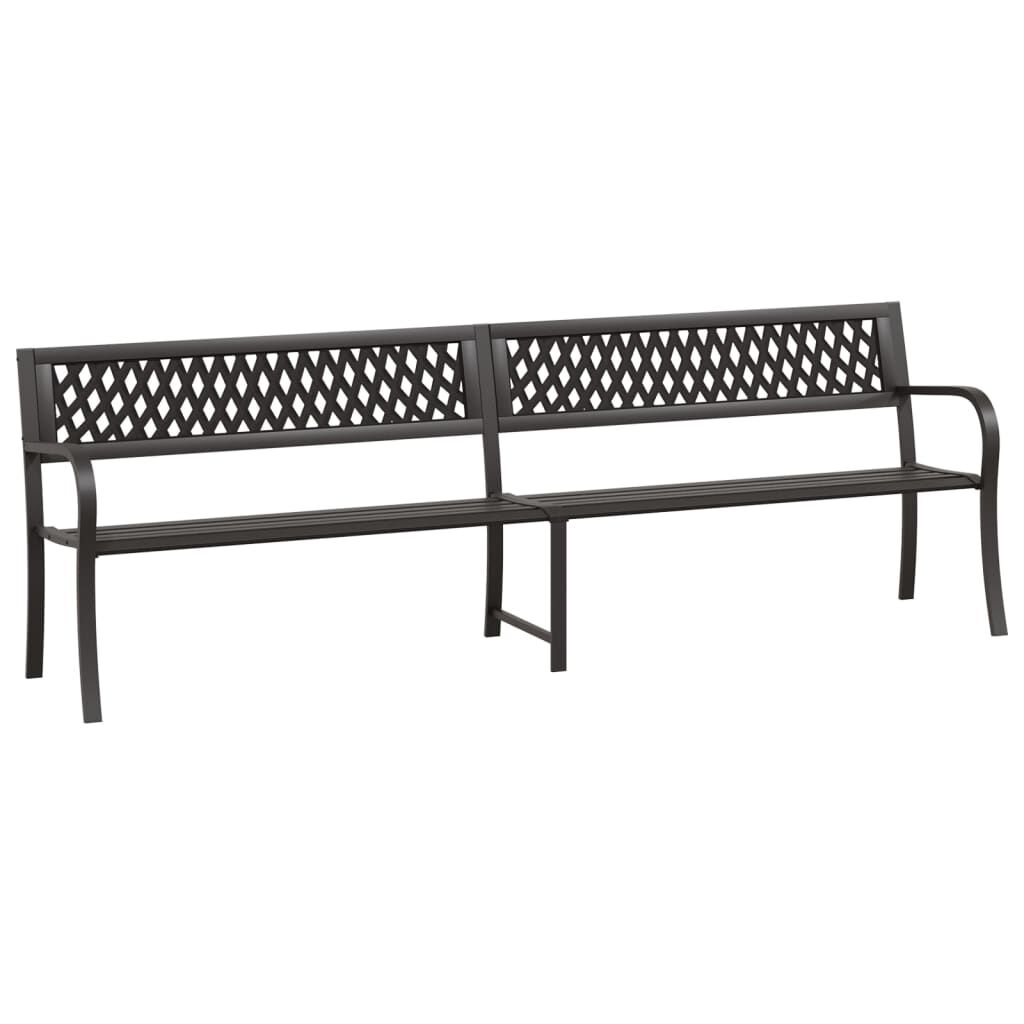 vidaXL Twin Garden Bench Black 237 cm Steel