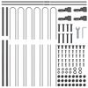 vidaXL Garden Fence 8 pcs Grey 13.6 x 1.5 m Powder-coated Steel