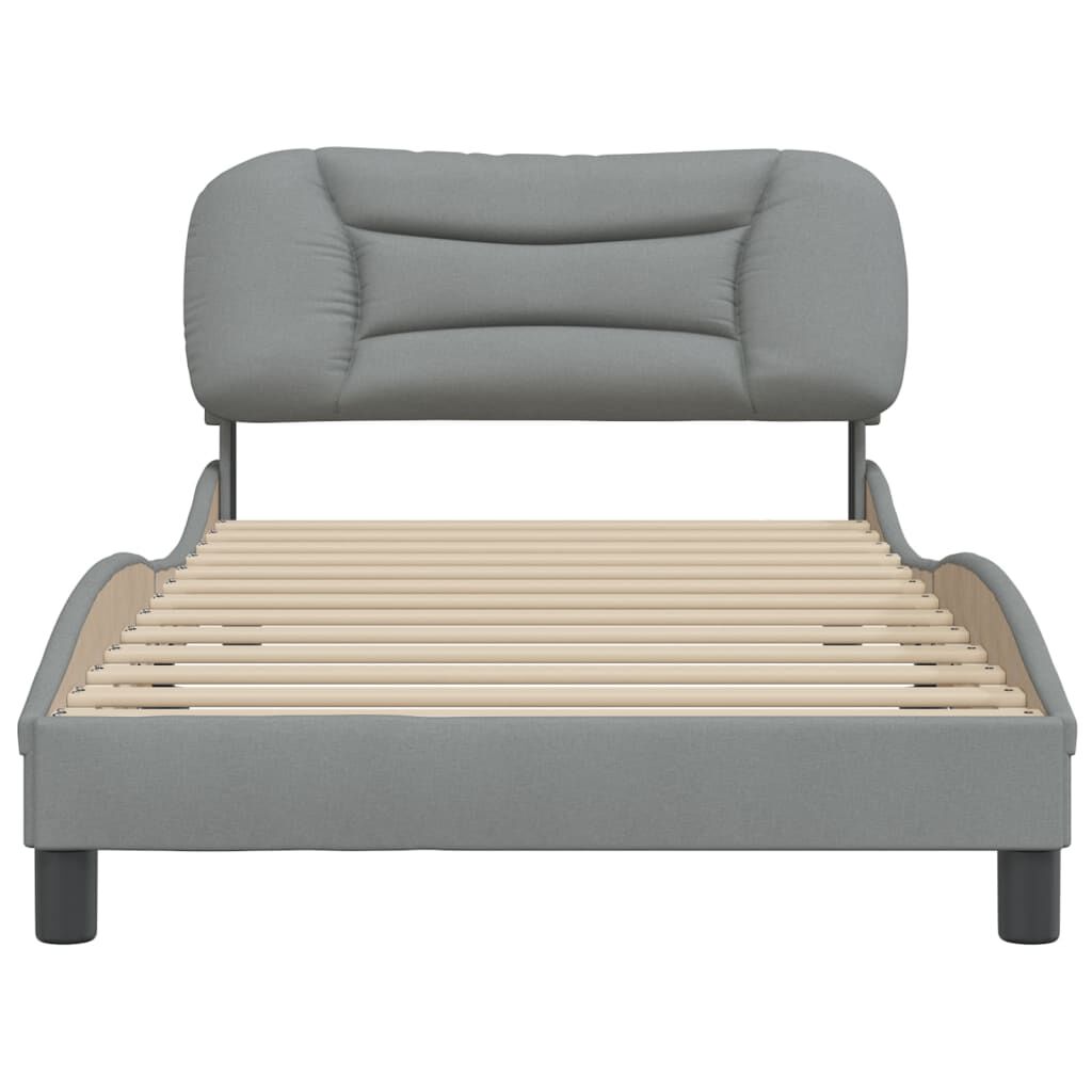 vidaXL Bed Frame without Mattress Light Grey 100x203 cm Fabric