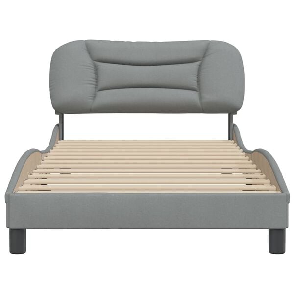 vidaXL Bed Frame without Mattress "Hvar" Light Grey 100x203 cm Fabric