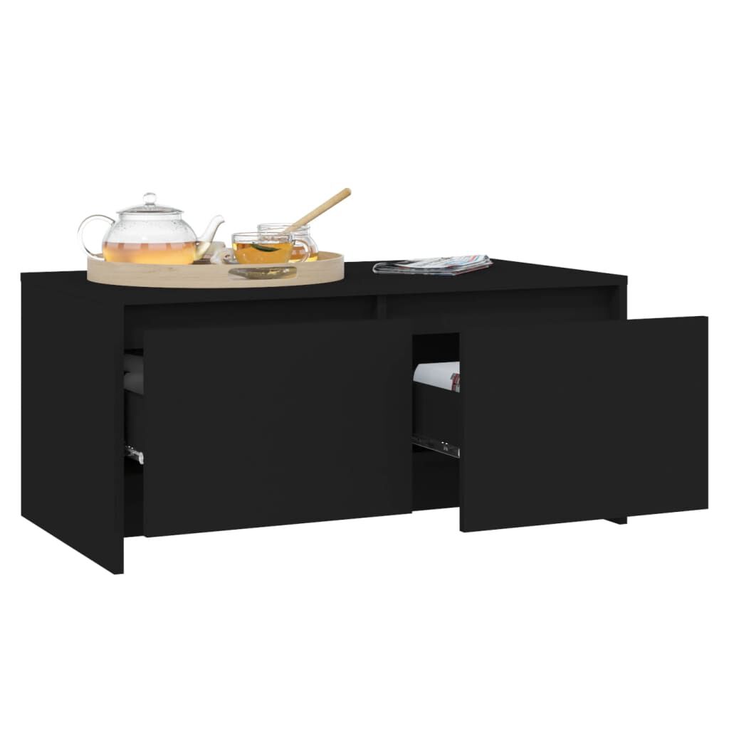 vidaXL Coffee Table Black 90x50x41.5 cm Engineered Wood