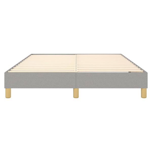 vidaXL Bed Frame without Mattress Light Grey Queen Fabric (US Only)
