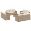 vidaXL 13 Piece Garden Sofa Set with Cushions Beige Poly Rattan