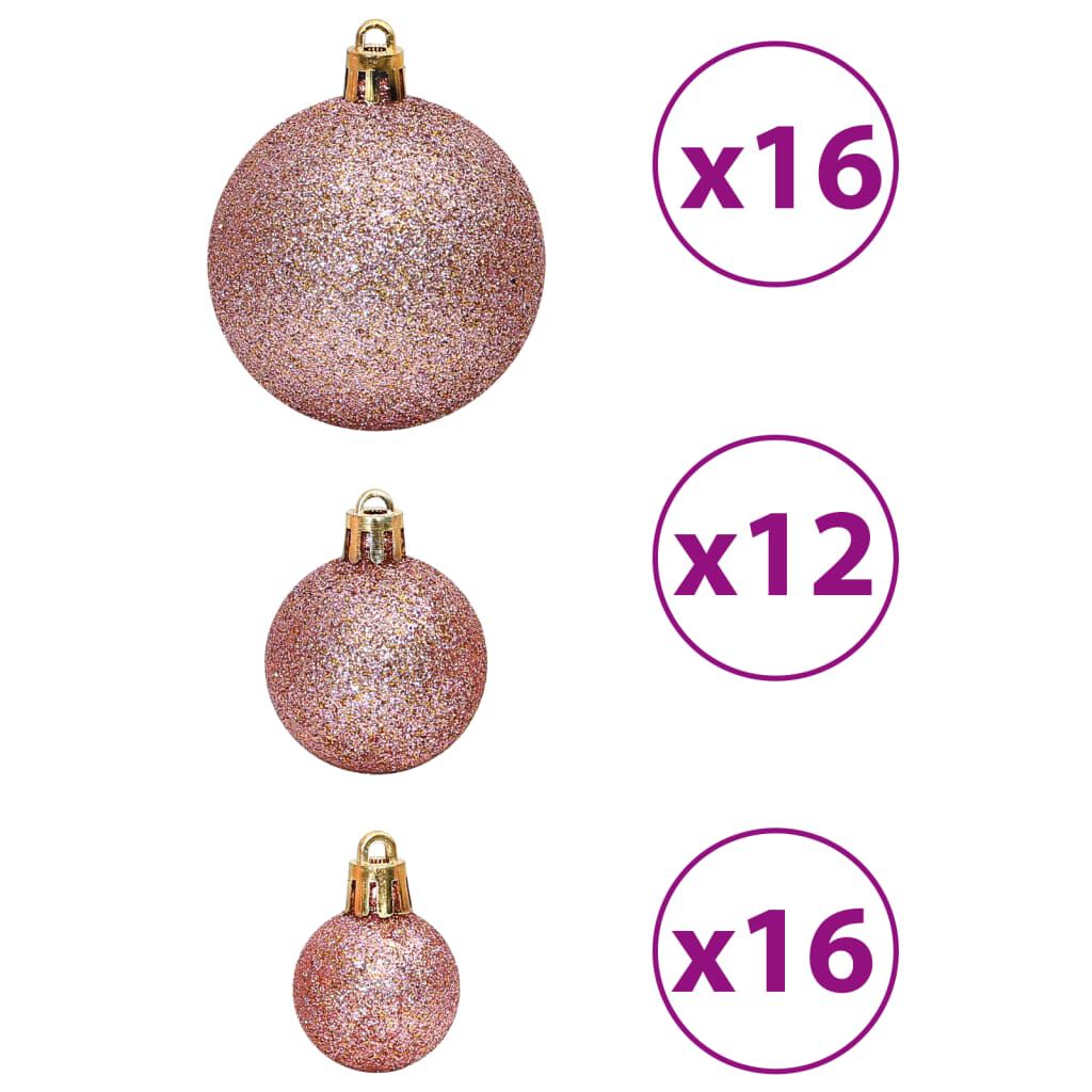 vidaXL Christmas Baubles 100 pcs Pink and Rose 3 / 4 / 6 cm