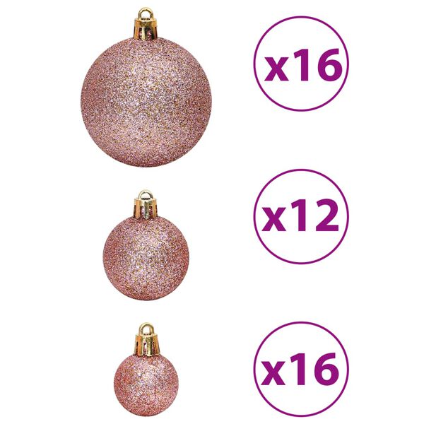 vidaXL Christmas Baubles 100 pcs Pink and Rose 3 / 4 / 6 cm