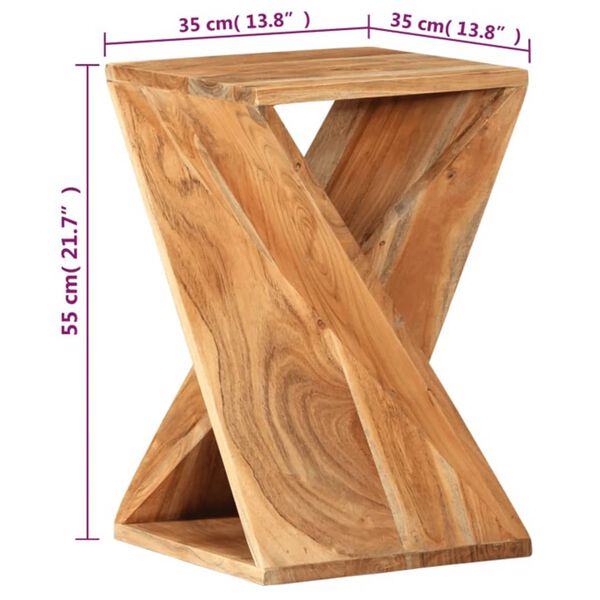 vidaXL Side Table 35x35x55 cm Solid Wood Acacia