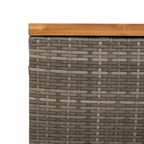 vidaXL Garden Storage Box Grey 80x40x48 cm Poly Rattan Acacia Wood