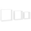 vidaXL Wall Cube Shelves 3 pcs White MDF