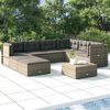 vidaXL 8 Piece Garden Lounge Set with Cushions Grey Poly Rattan