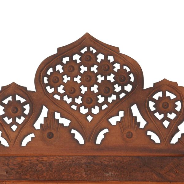 vidaXL Hand carved 4-Panel Room Divider Brown 160x165 cm Solid Mango Wood