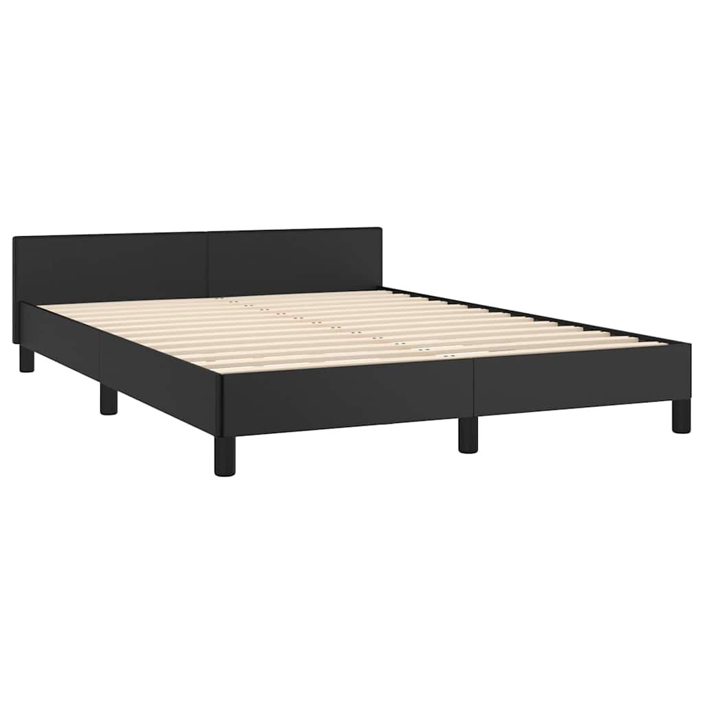 vidaXL Bed Frame without Mattress Black Double Faux Leather