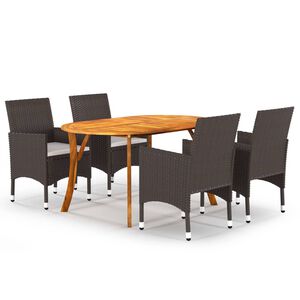 vidaXL 5 Piece Garden Dining Set Brown