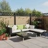 vidaXL 4 Piece Garden Lounge Set with Cushions Poly Rattan Black
