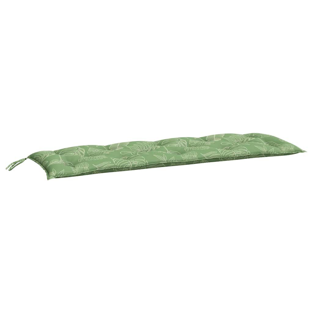 vidaXL Garden Bench Cushions 2pcs Leaf Pattern 150x50x7cm Fabric
