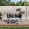 vidaXL 3 Piece Garden Lounge Set with Cushions White Steel