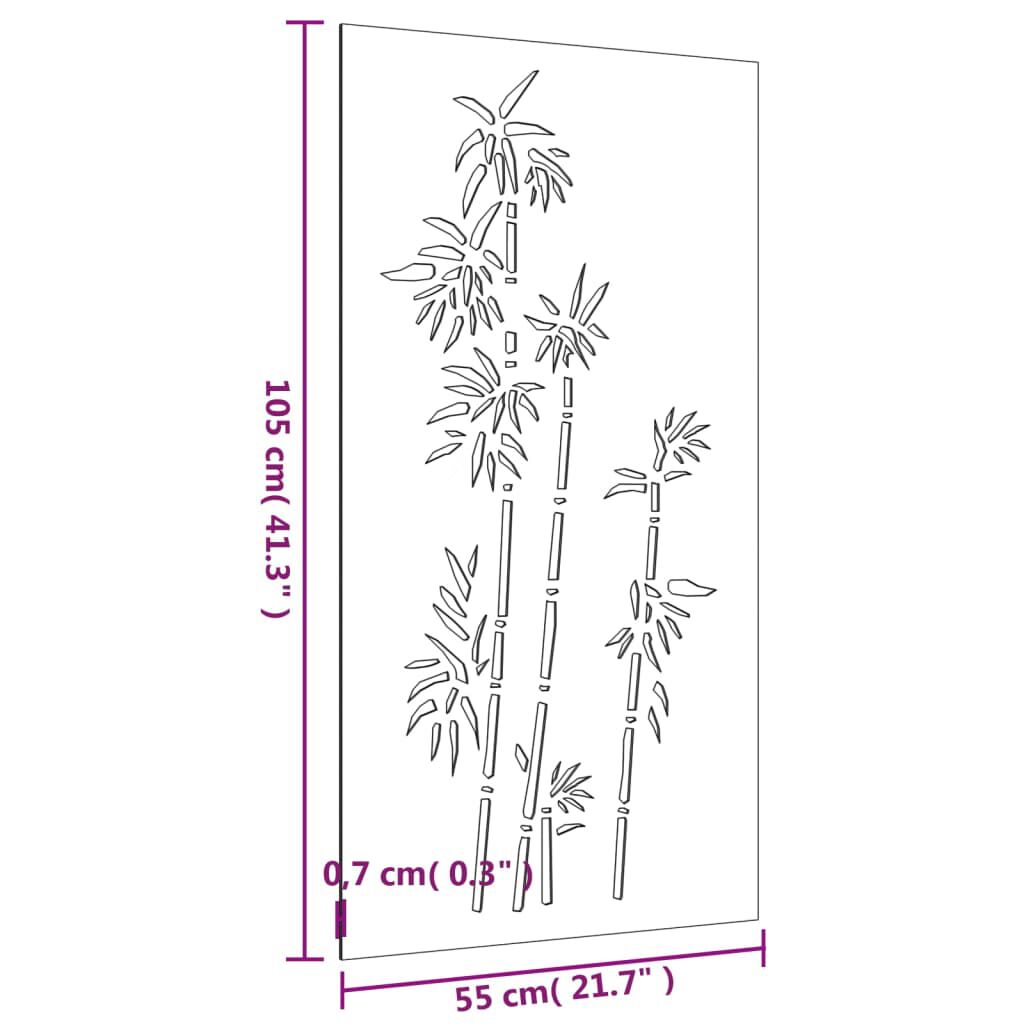 vidaXL Garden Wall Decoration 105x55 cm Corten Steel Bamboo Design