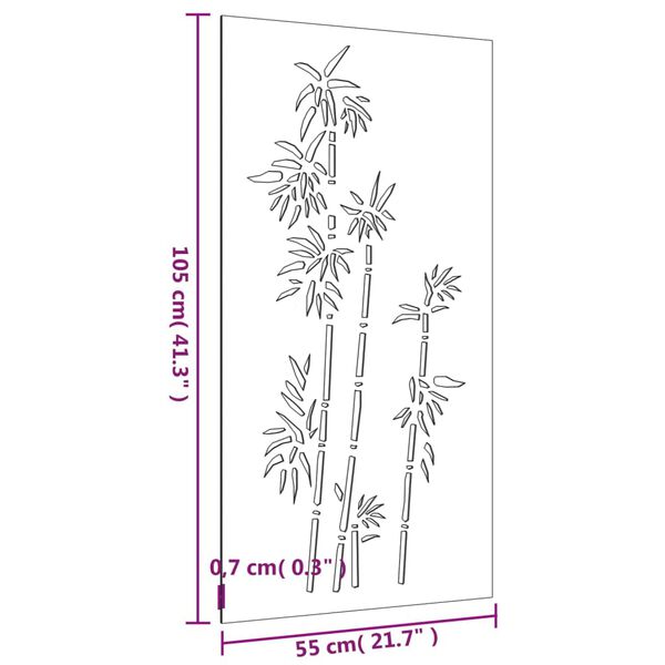 vidaXL Garden Wall Decoration 105x55 cm Corten Steel Bamboo Design
