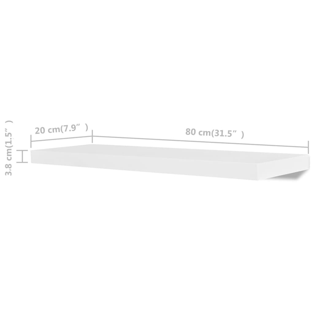 vidaXL Wall Shelves 4 pcs White 80 cm