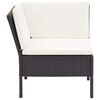 vidaXL 8 Piece Garden Lounge Set with Cushions Poly Rattan Black