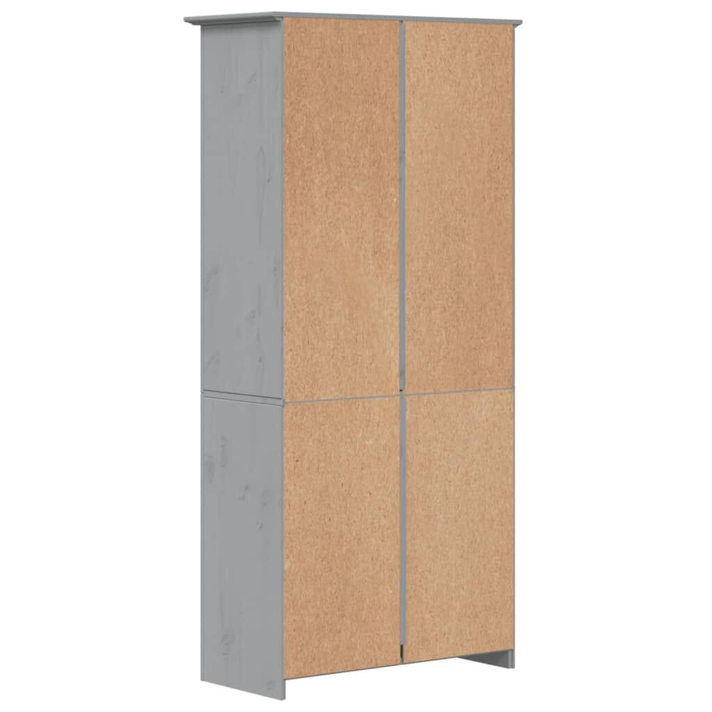 vidaXL Bookcase BODO Grey 80x38x180 cm Solid Wood Pine 5-Tier