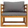 vidaXL Garden Chair with Dark Grey Cushions Solid Acacia Wood